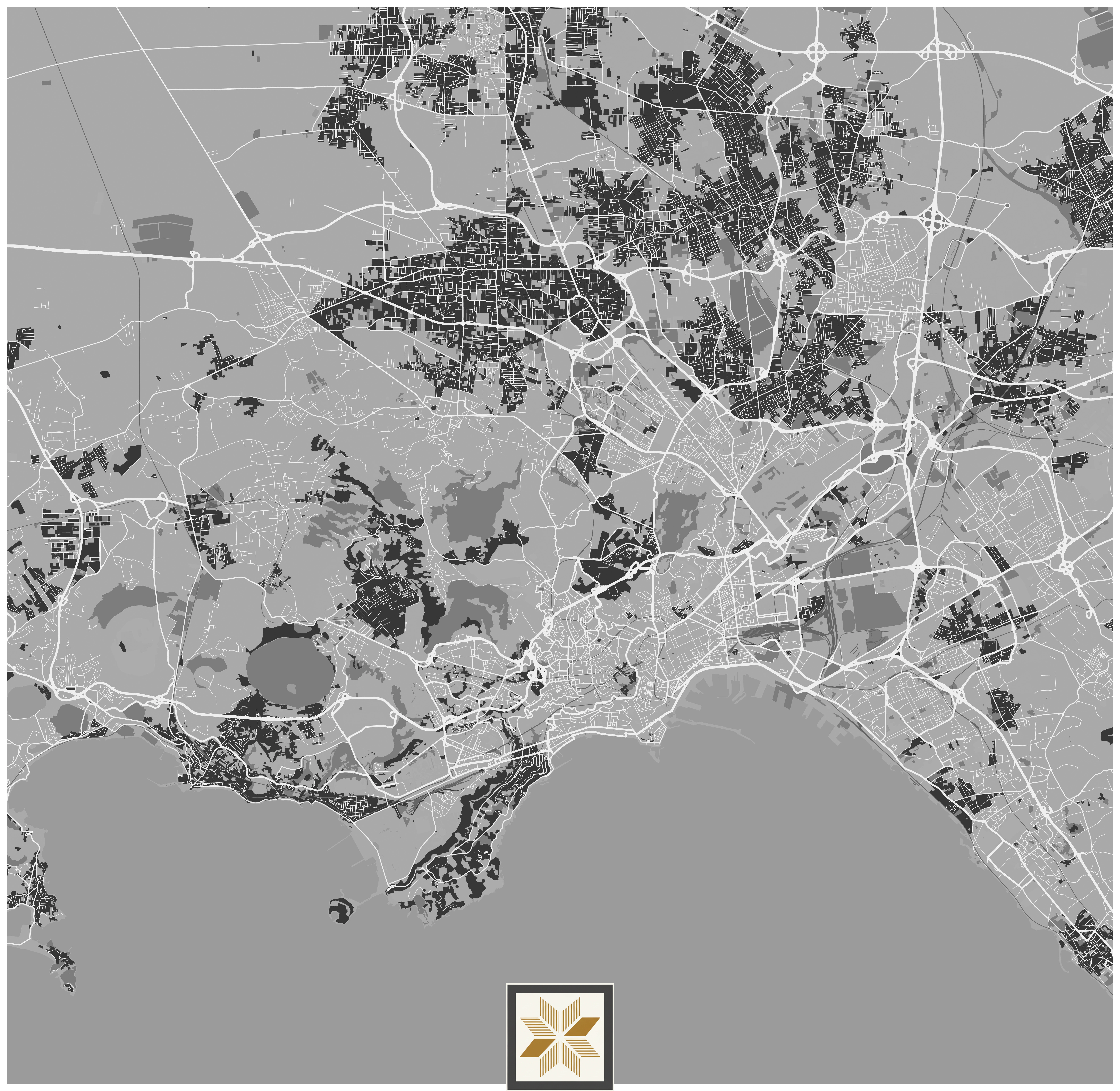 Grey Map Wallpaper (50 inches width) : WP-31290-D