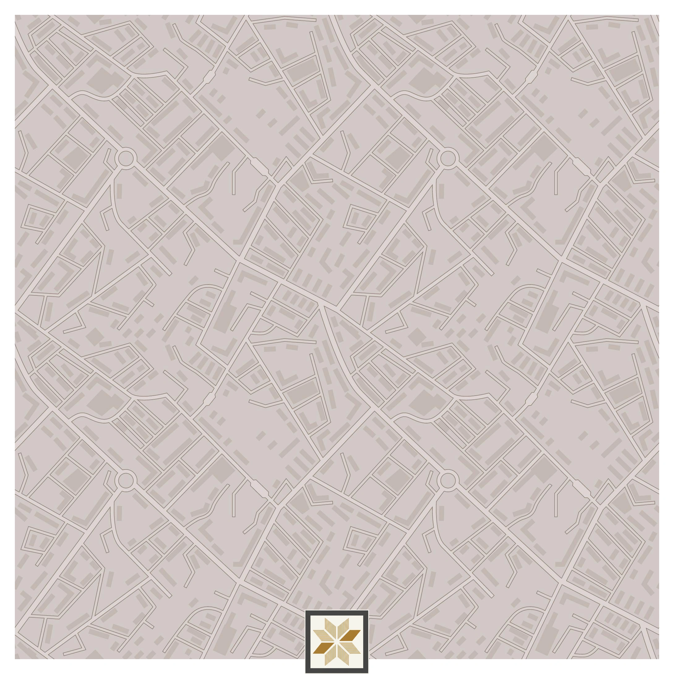 Cream Map Wallpaper (40 inches width) : WP-31381-B