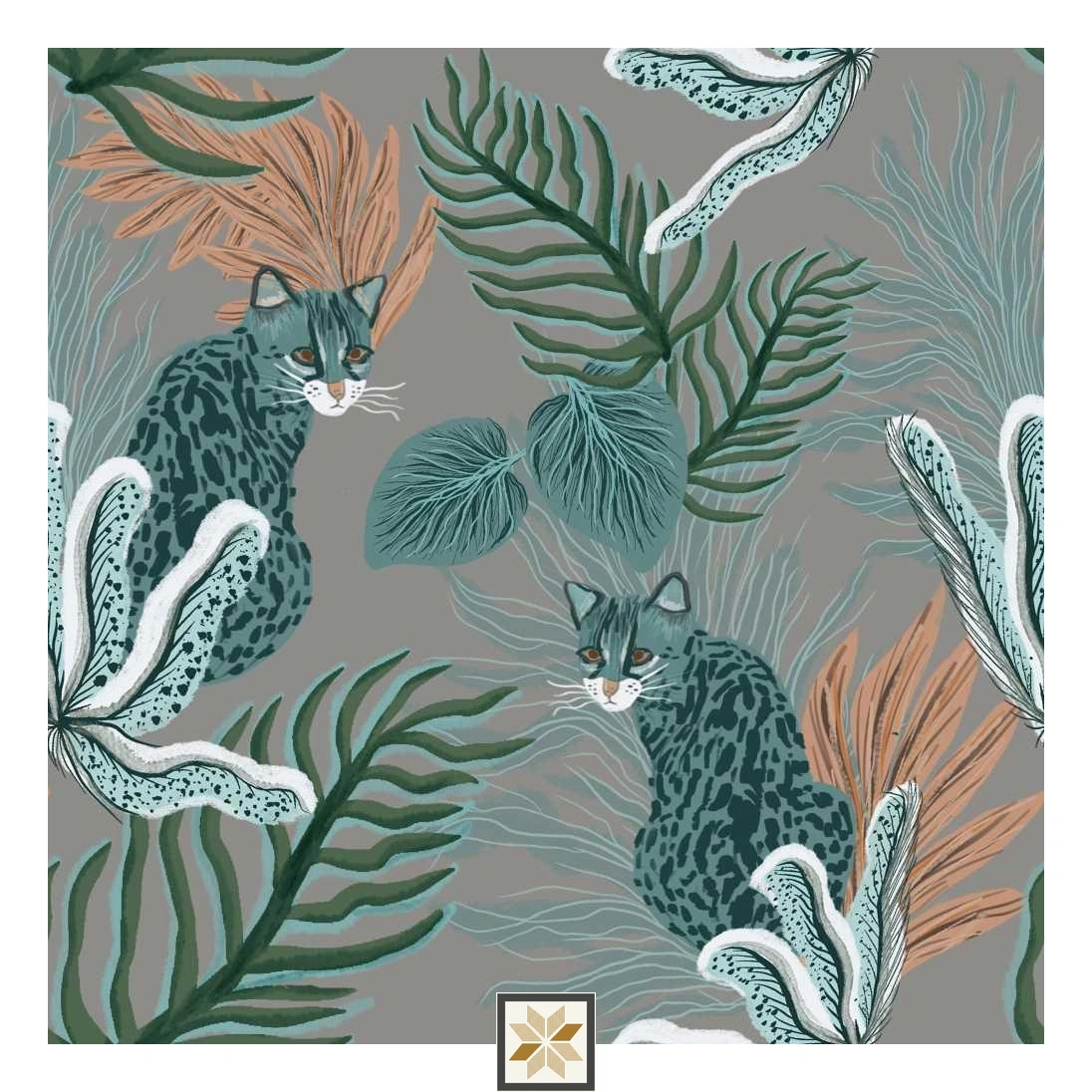 Multi Colour Wildlife Wallpaper (40 inches width) : WP-33177-E