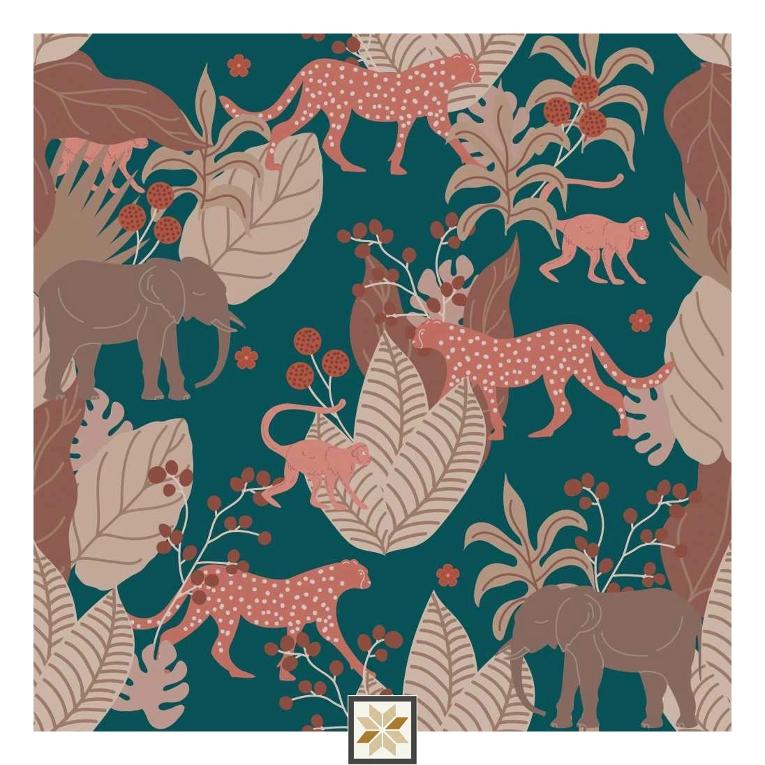 Multi Colour Flower Wallpaper (50 inches width) : WP-31497-D