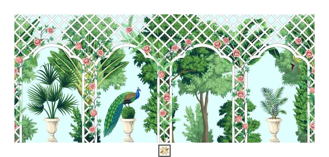 Multi Colour Flower Wallpaper (50 inches width) : WP-32562-D