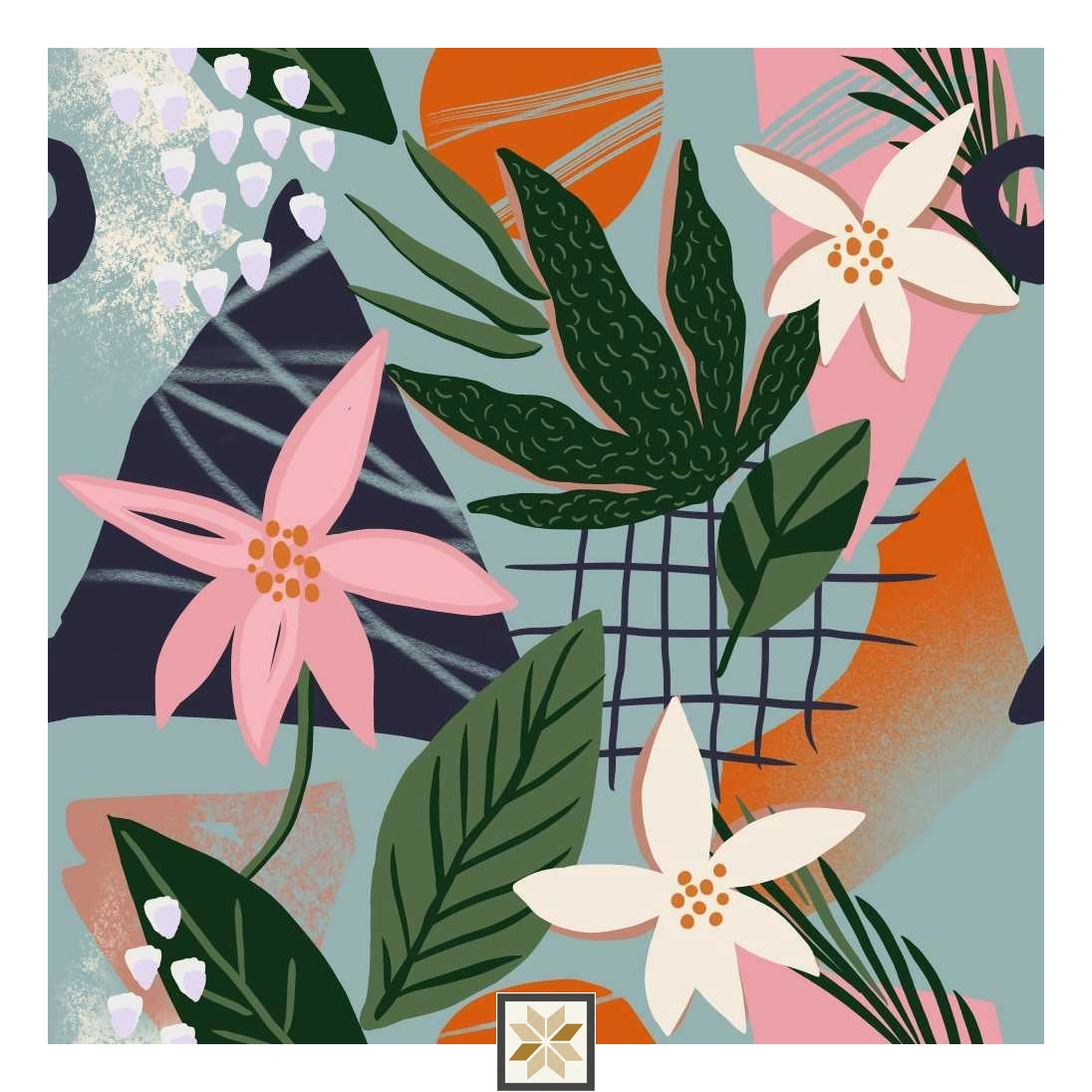 Multi Colour Flower Wallpaper (50 inches width) : WP-32411-D