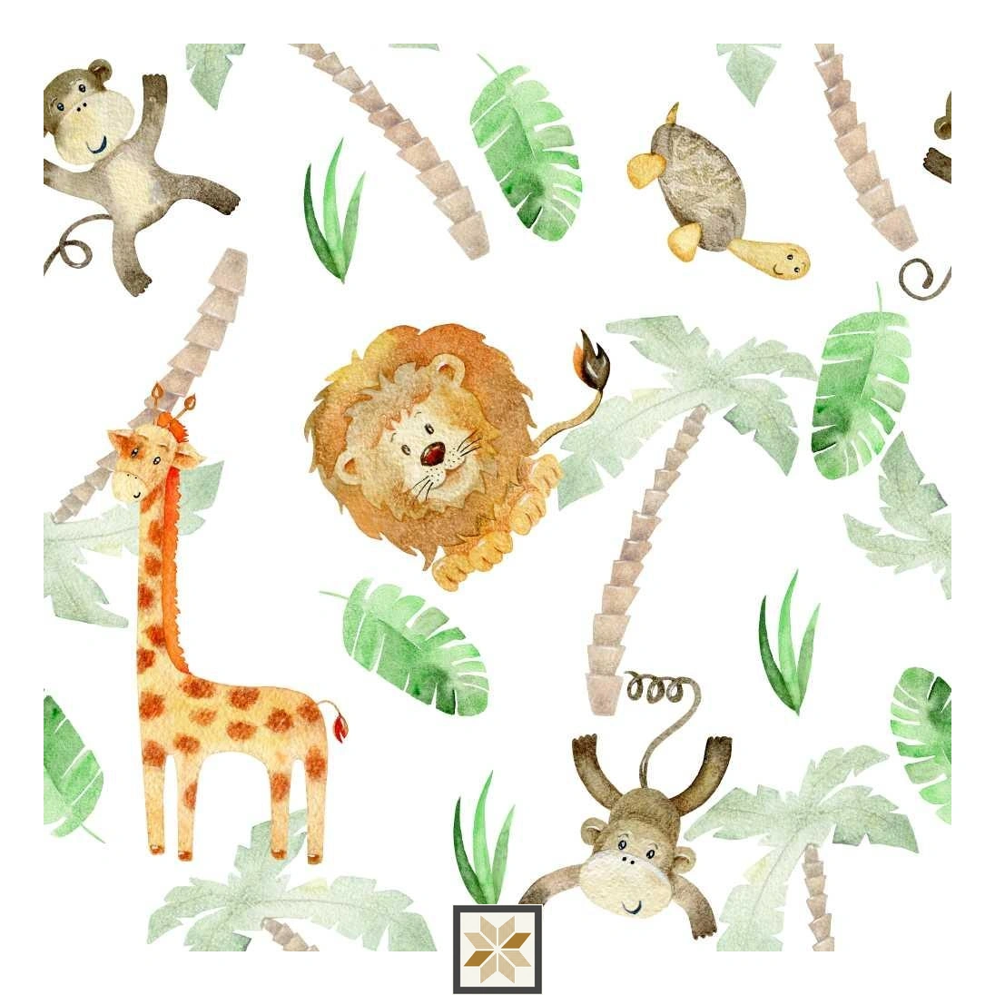 Multi Colour Wildlife Wallpaper (40 inches width) : WP-33374-E