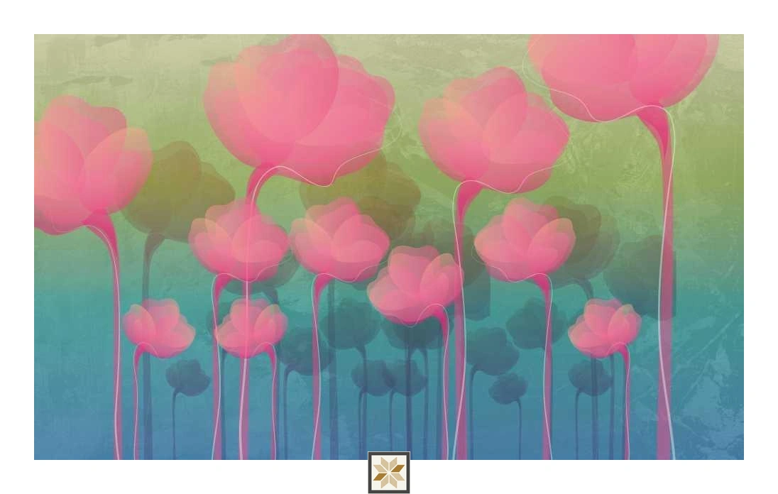 Multi Colour Flower Murals Wallpaper (50 inches width) : WP-32298-C