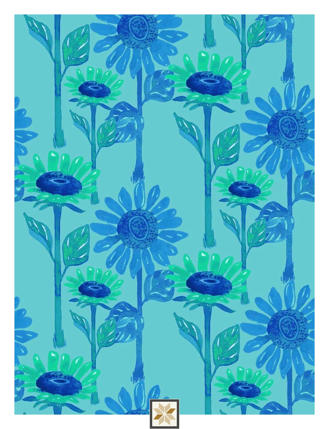 Multi Colour Flower Wallpaper (50 inches width) : WP-32238-D