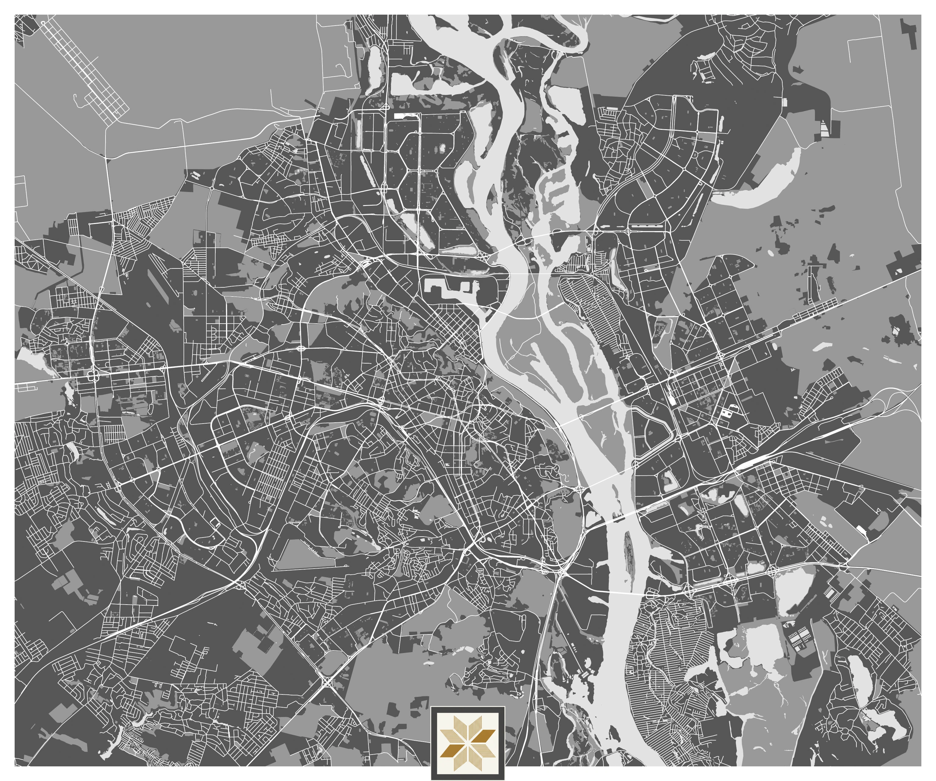 Grey Map Wallpaper (50 inches width) : WP-33376-D