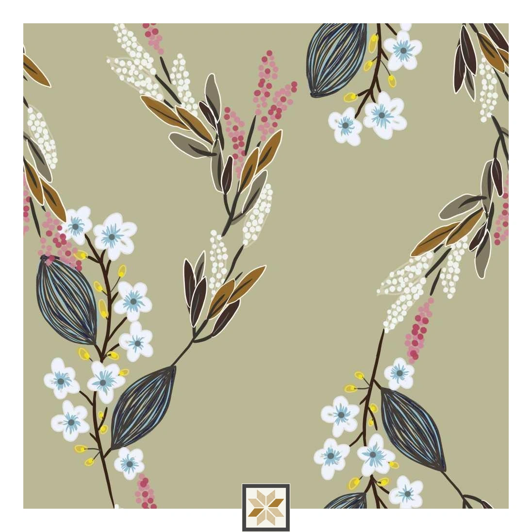 Multi Colour Flower Modern Wallpaper (40 inches width) : WP-32631-B