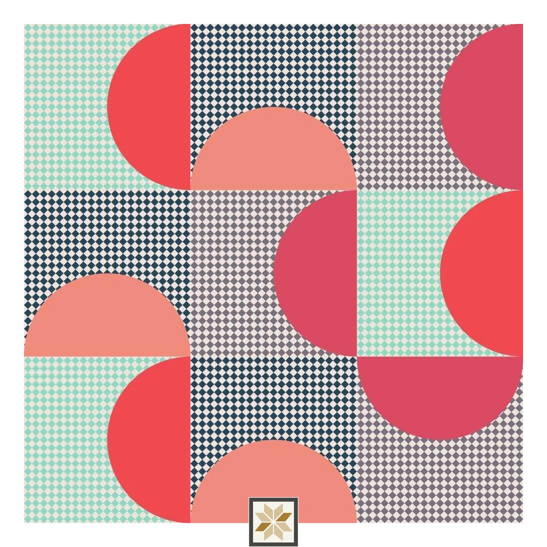 Multi Colour Pattern Wallpaper (40 inches width) : WP-32624-E