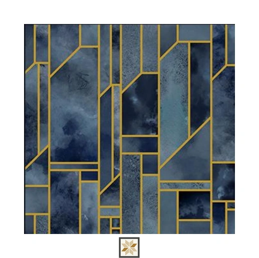 Blue Shapes PVC(Vinyl) Wallpaper (529 inches width) : WP-34202-B