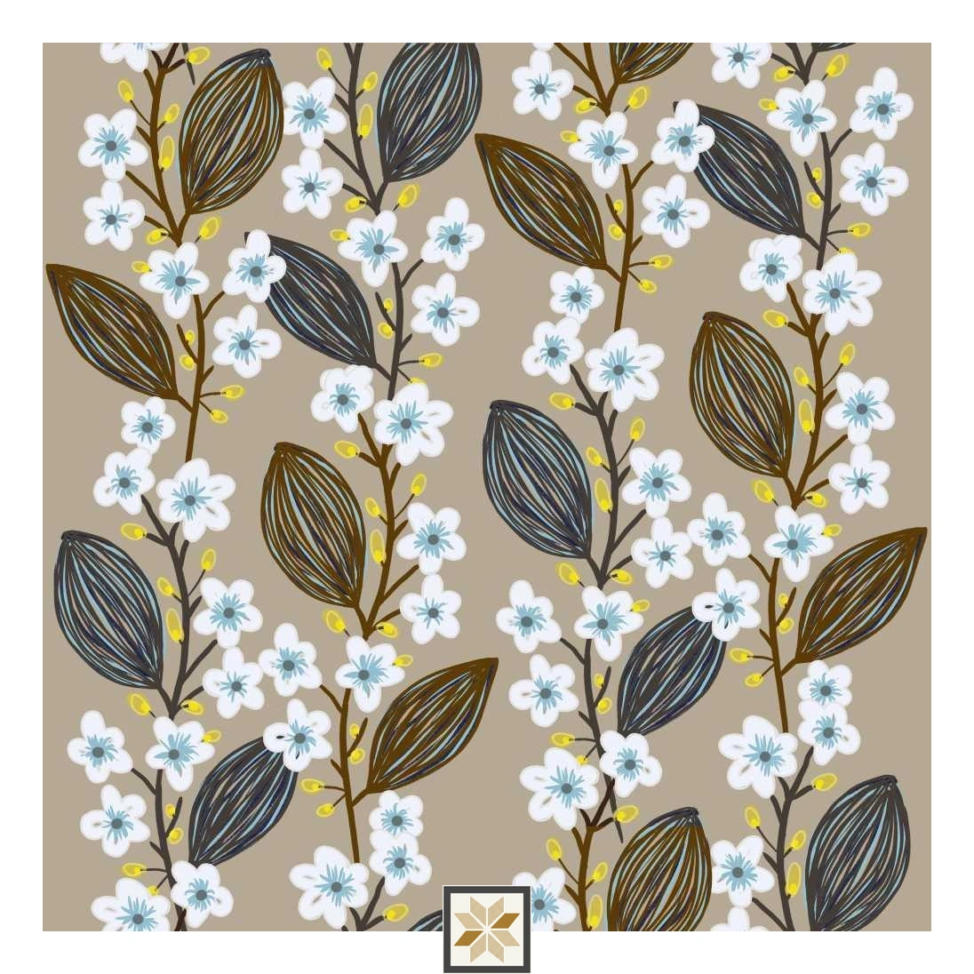 Multi Colour Flower Wallpaper (50 inches width) : WP-32823-D