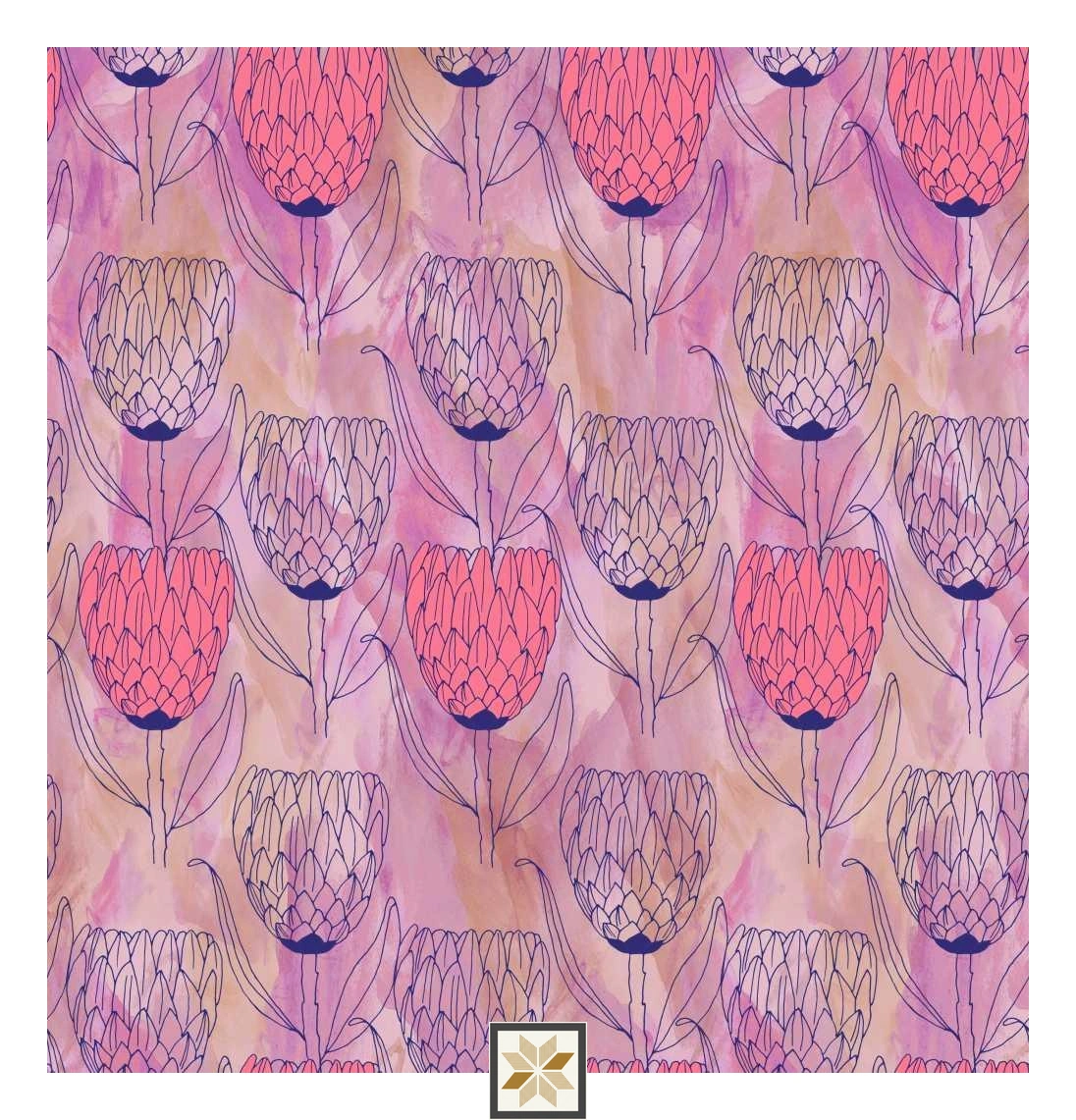 Multi Colour Flower Wallpaper (40 inches width) : WP-32890-E