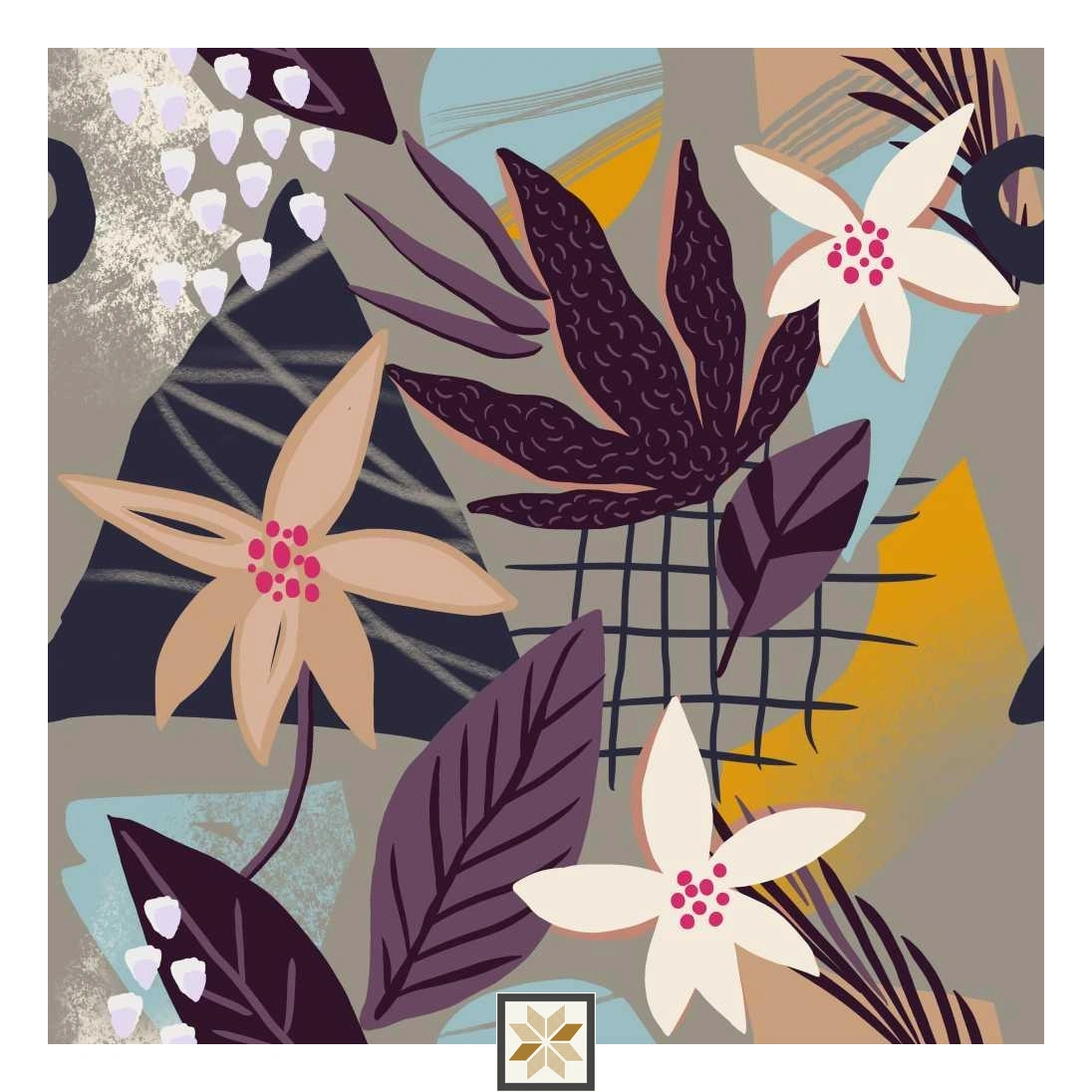 Multi Colour Flower Wallpaper (40 inches width) : WP-33240-B