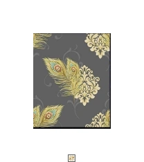 Black Flower PVC(Vinyl) Wallpaper (529 inches width) : WP-33608-B