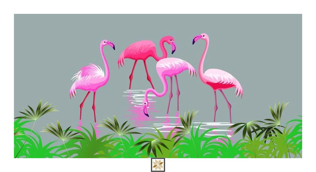Multi Colour Wildlife Murals Wallpaper (50 inches width) : WP-33106-D