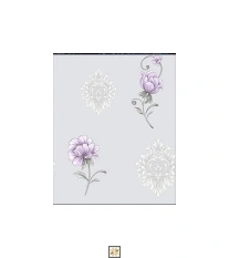 Grey Flower PVC(Vinyl) Wallpaper (529 inches width) : WP-33568-D