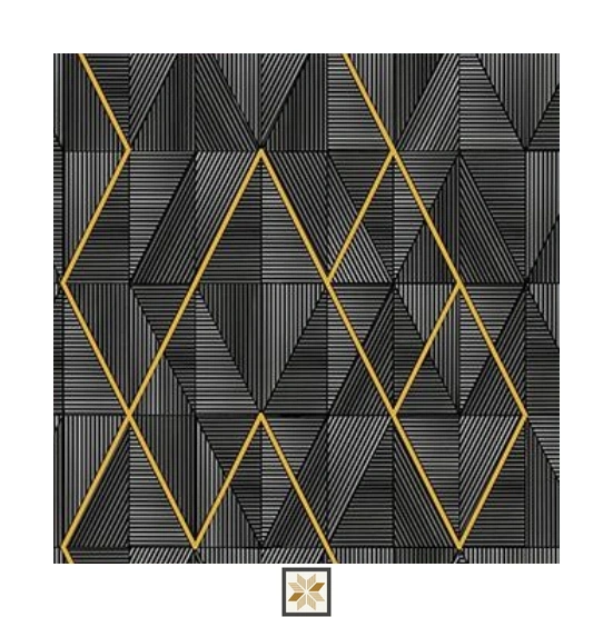Black Shapes PVC(Vinyl) Wallpaper (529 inches width) : WP-33827-B