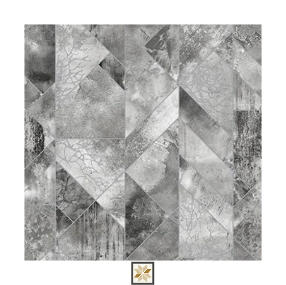 Grey Shapes PVC(Vinyl) Wallpaper (529 inches width) : WP-34009-D
