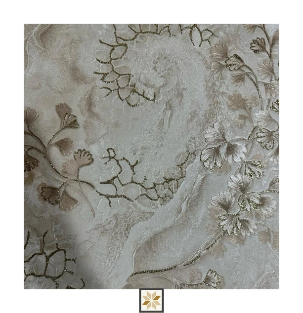 Silver Flower Wallpaper (533.4 inches width) : WP-33362