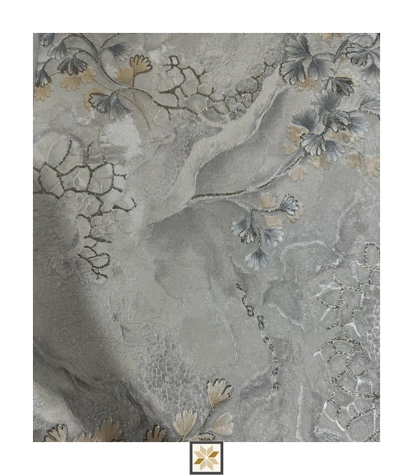 Silver Flower Wallpaper (533.4 inches width) : WP-33446