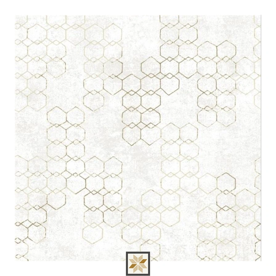 White Shapes Non Woven Wallpaper (533.4 inches width) : WP-34170-F