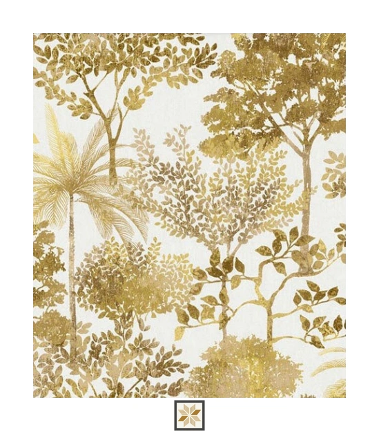 Yellow Tropical Wallpaper (533.4 inches width) : WP-33891-E