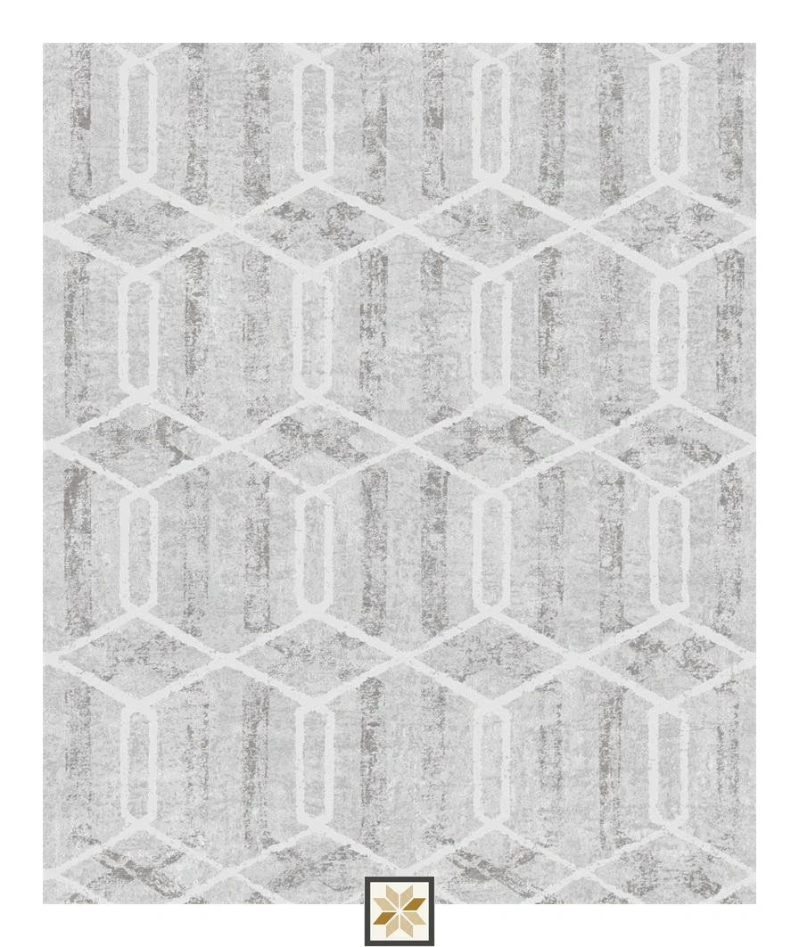 Grey Shapes Non Woven Omega Wallpaper (533.4 inches width) : WP-34503-D