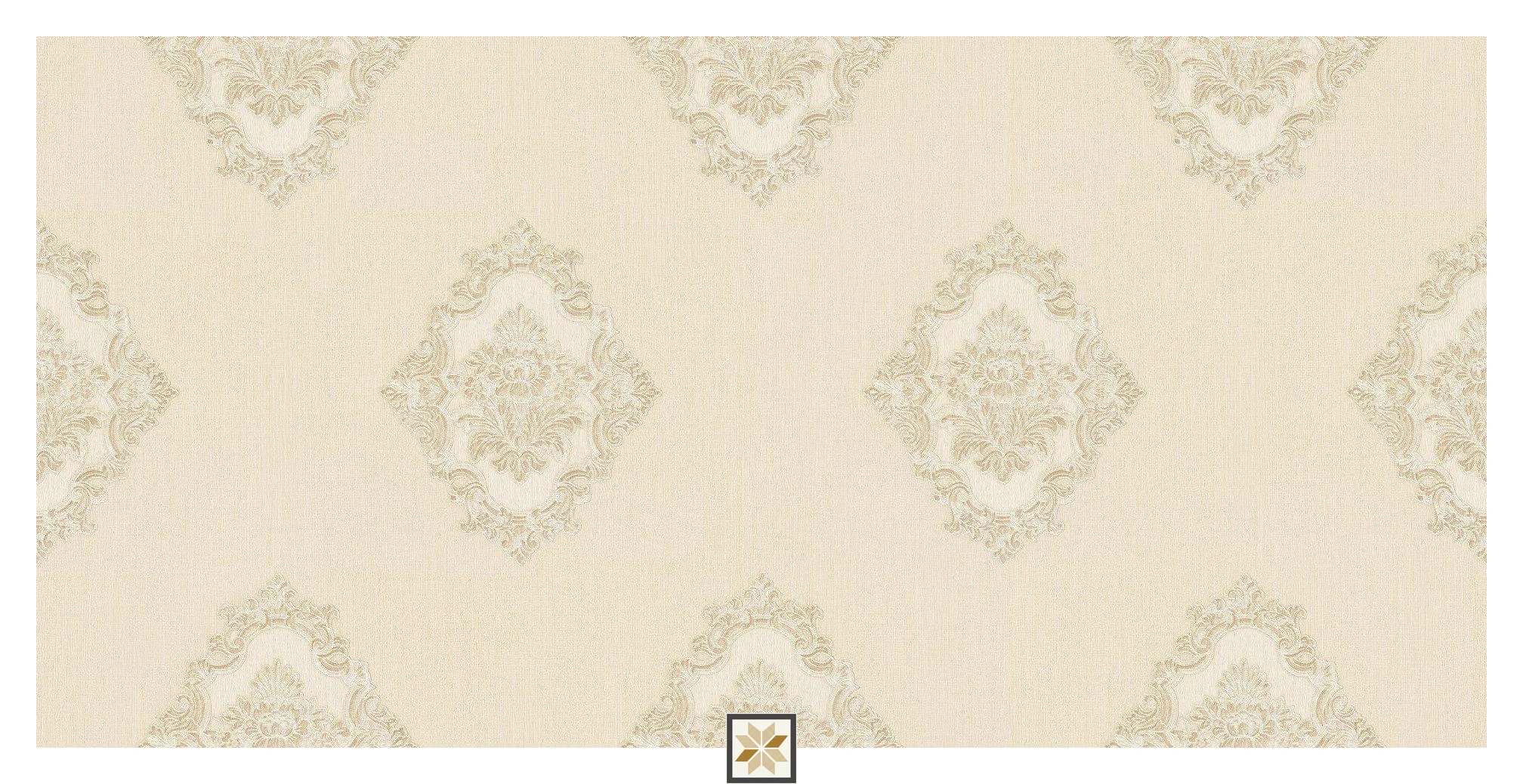 Cream Pattern PVC(Vinyl) Wallpaper (533.4 inches width) : WP-34586-C