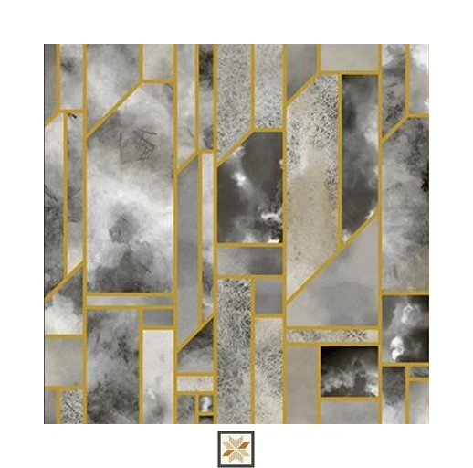 Grey Shapes PVC(Vinyl) Wallpaper (529 inches width) : WP-34202-D