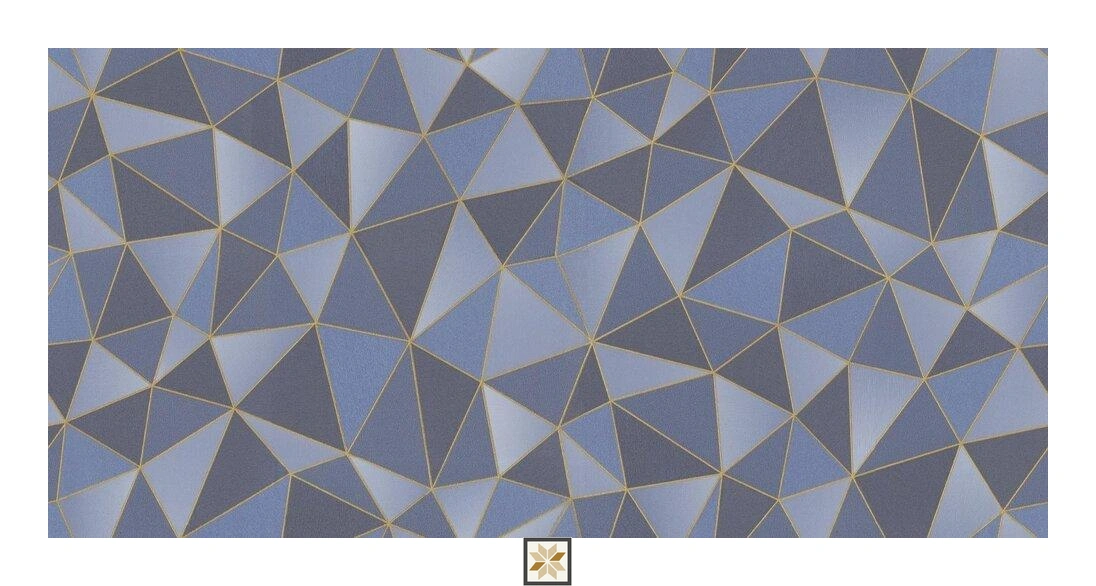 Blue Shapes PVC(Vinyl) Wallpaper (1066.8 inches width) : WP-34212-C