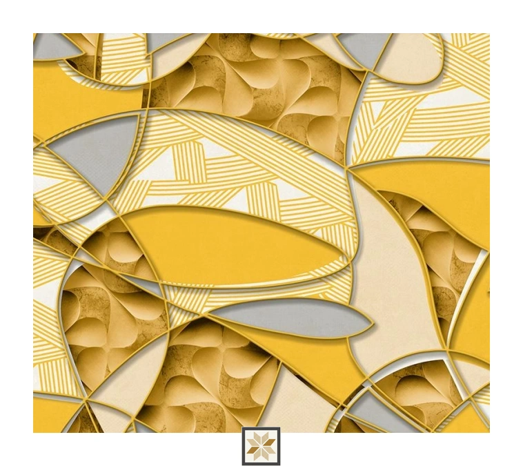 Yellow Pattern Wallpaper (533.4 inches width) : WP-34744-F