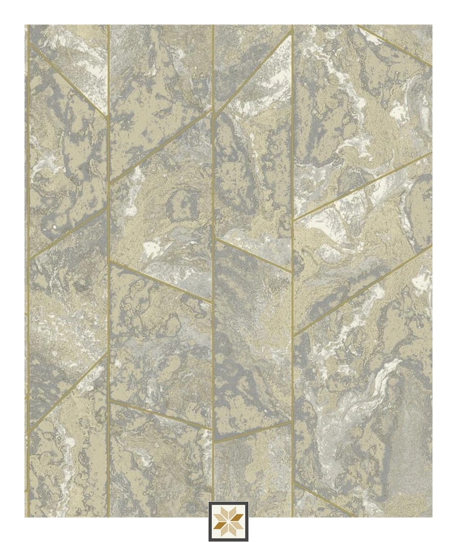 Grey Shapes Non Woven Omega Wallpaper (533.4 inches width) : WP-34440-D