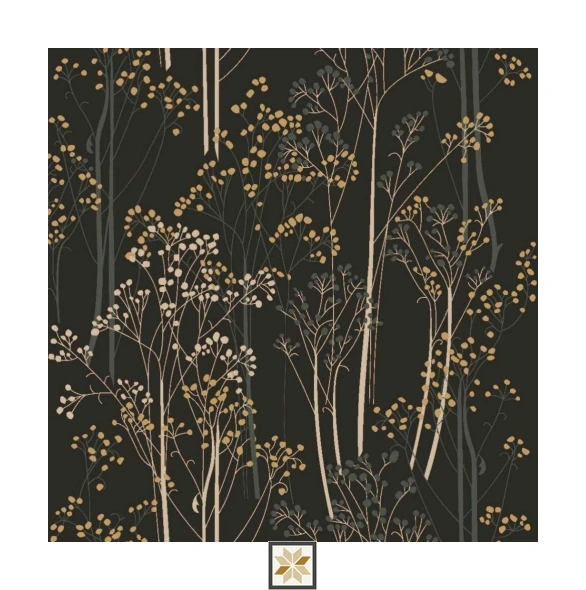 Black Flower Wallpaper (533.4 inches width) : WP-34997-D