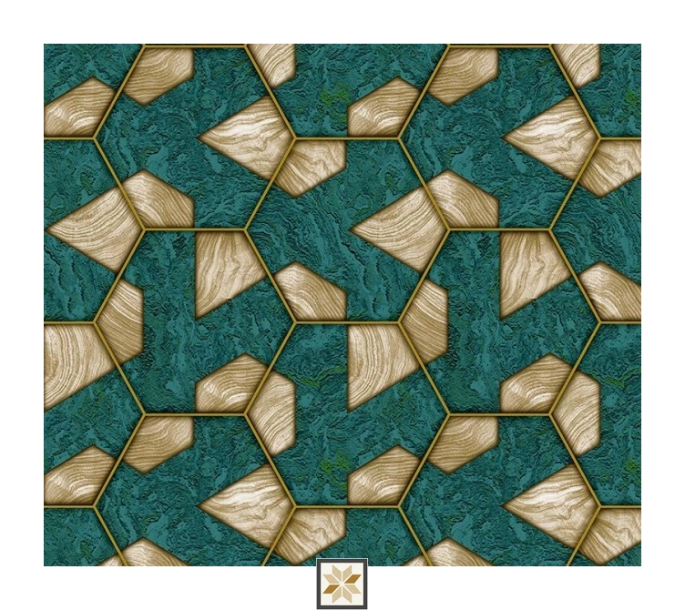 Green Shapes Wallpaper (533.4 inches width) : WP-34617-C