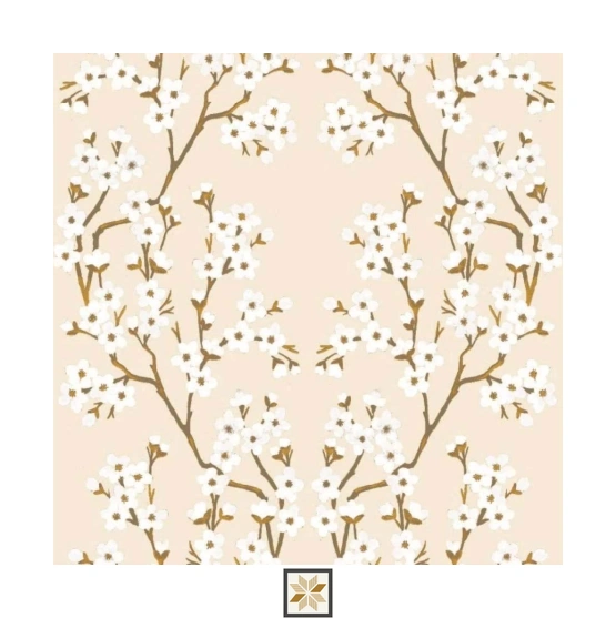Cream Tropical Wallpaper (533.4 inches width) : WP-35065-E