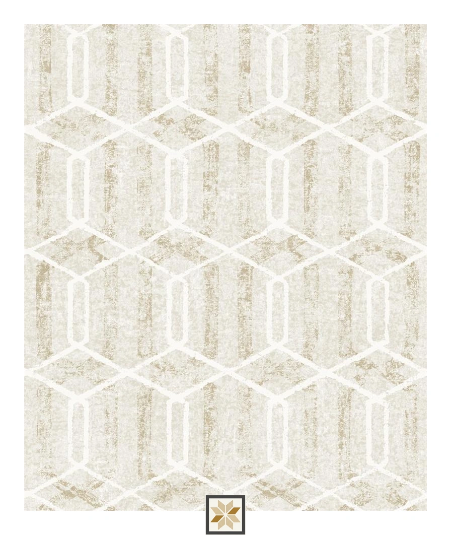 Cream Shapes Non Woven Omega Wallpaper (533.4 inches width) : WP-34503-B
