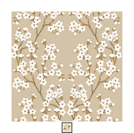 Beige Tropical Wallpaper (533.4 inches width) : WP-35065-B
