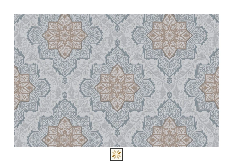 Blue Pattern Wallpaper (1066.8 inches width) : WP-35124-B