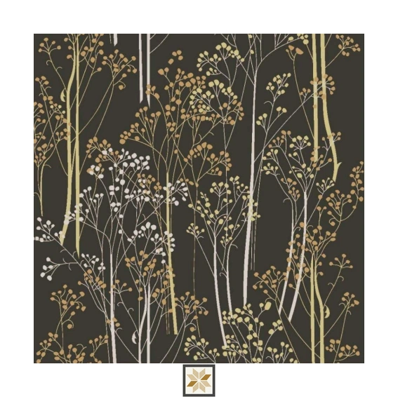 Black Flower Wallpaper (533.4 inches width) : WP-34997-B