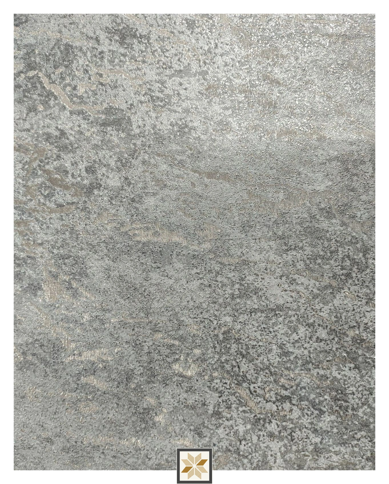 Silver Textured Wallpaper (533.4 inches width) : WP-34766-D