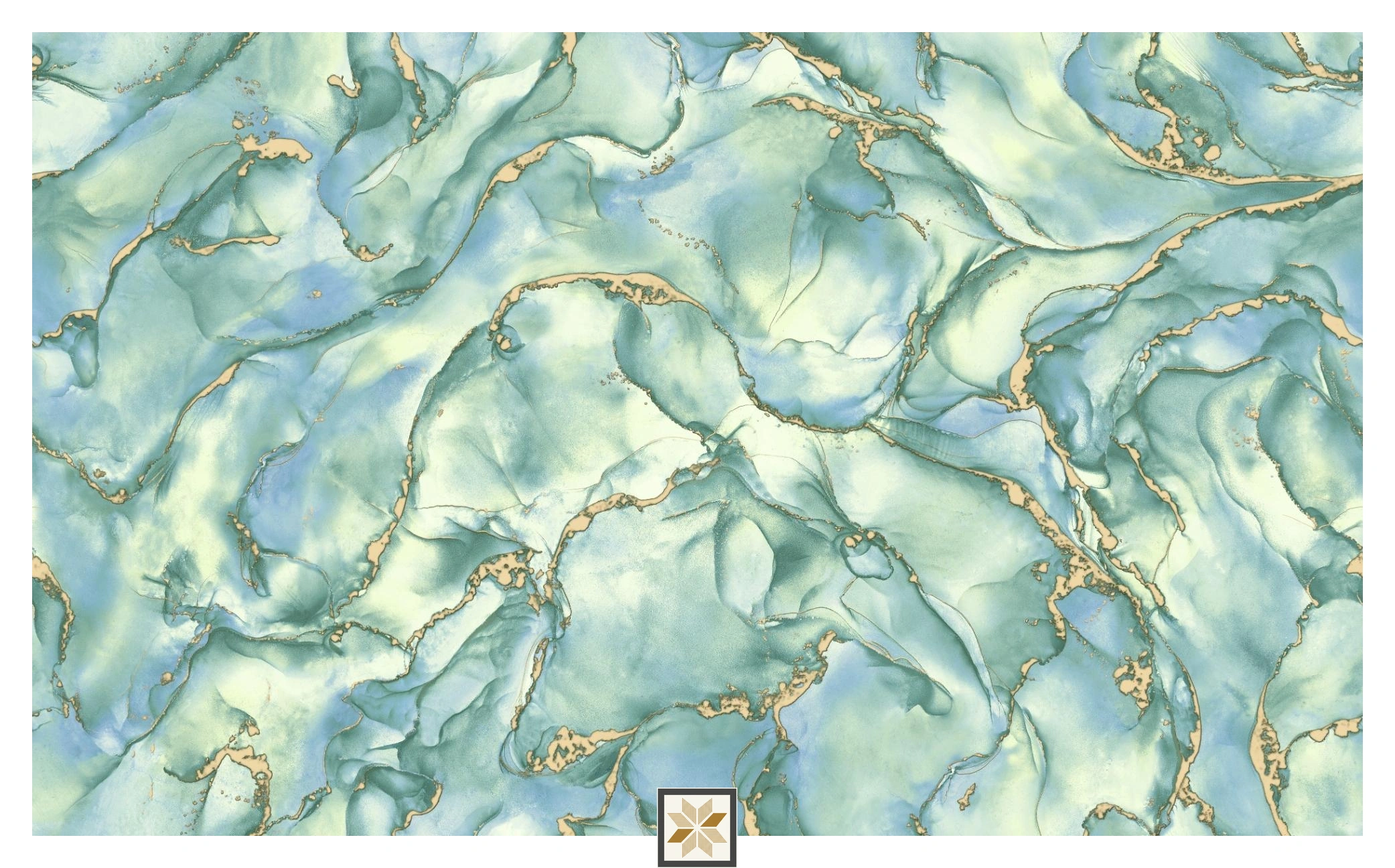 Green Abstract PVC(Vinyl) Wallpaper (1066.8 inches width) : WP-35103-D