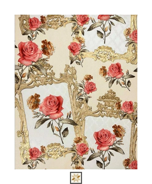 Cream Flower Wallpaper (533.4 inches width) : WP-35161-D