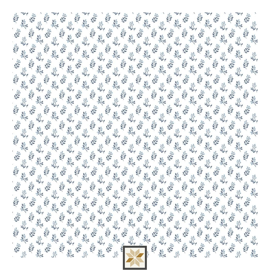 Blue Flower Non Woven Wallpaper (530 inches width) : WP-34842-B