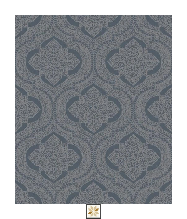 Black Pattern PVC(Vinyl) Wallpaper (533.4 inches width) : WP-35137-B