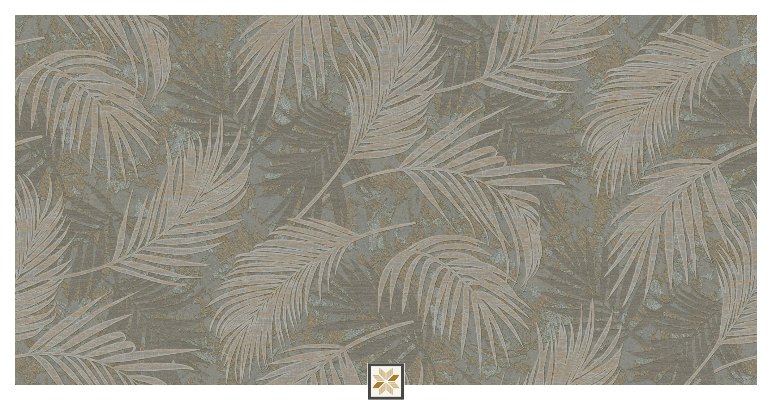 Green Flower PVC(Vinyl) Wallpaper (1066.8 inches width) : WP-35072-D