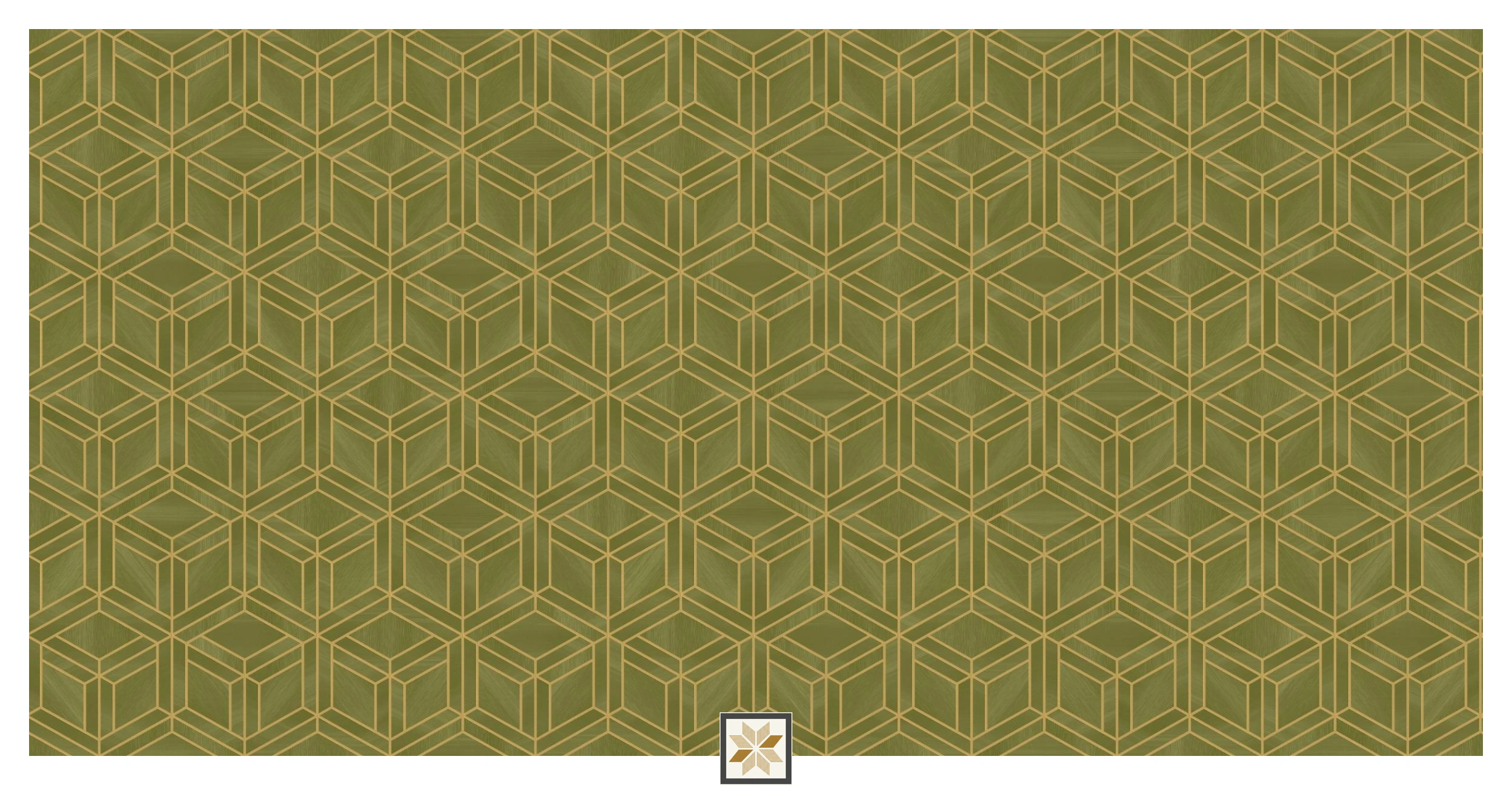 Green Pattern PVC(Vinyl) Wallpaper (1066.8 inches width) : WP-35151-D