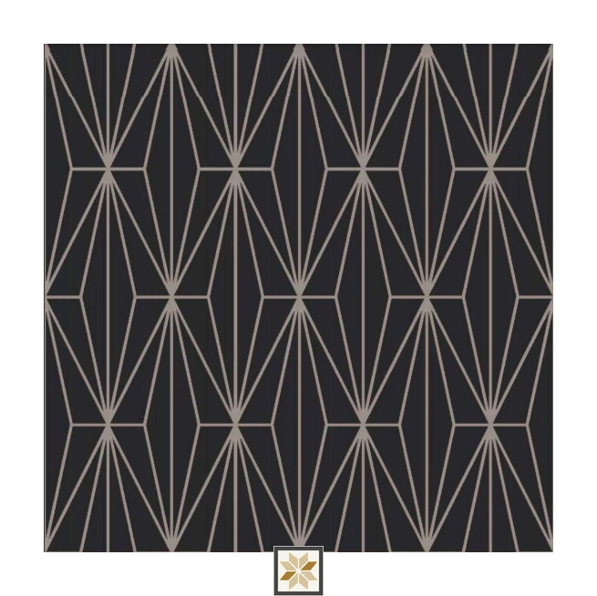 Black Pattern Wallpaper (533.4 inches width) : WP-35120-B