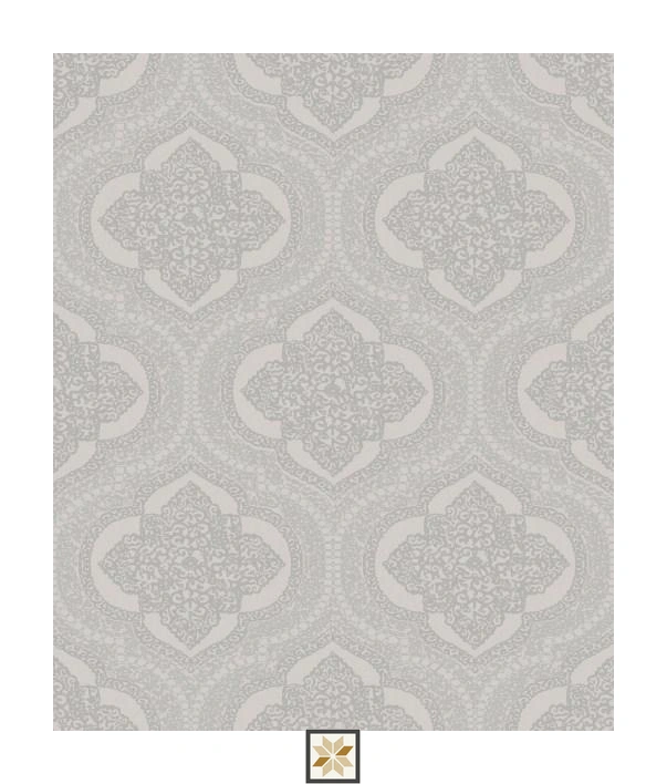 Grey Pattern PVC(Vinyl) Wallpaper (533.4 inches width) : WP-35137-C