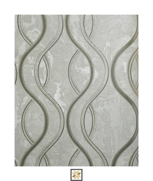 White Pattern Wallpaper (530 inches width) : WP-35157-F