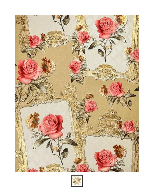 Brown Flower Wallpaper (533.4 inches width) : WP-35161-C