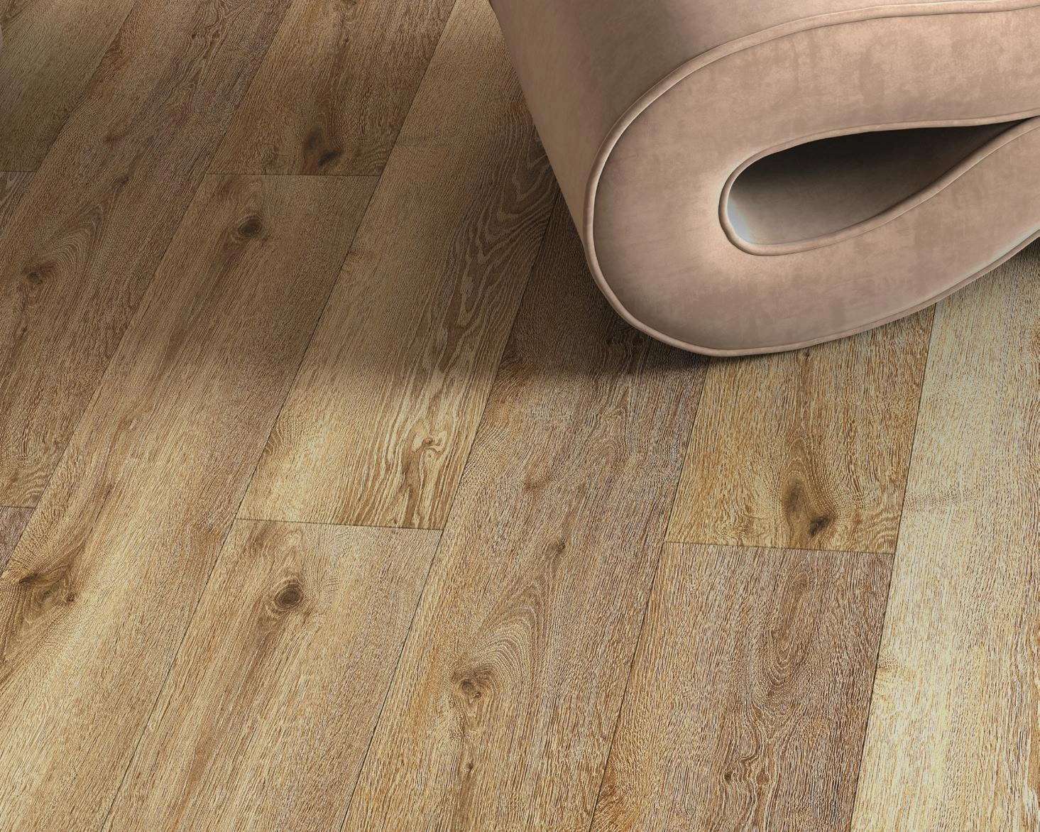 Toasted Almond Matte Finish HDF Wooden Flooring | Best for Balcony, Bedroom, Kitchen, Living Room, Office | WF-24808-F